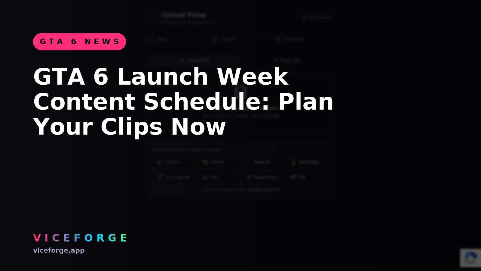GTA 6 Launch Week Content Schedule: Plan Your Clips Now