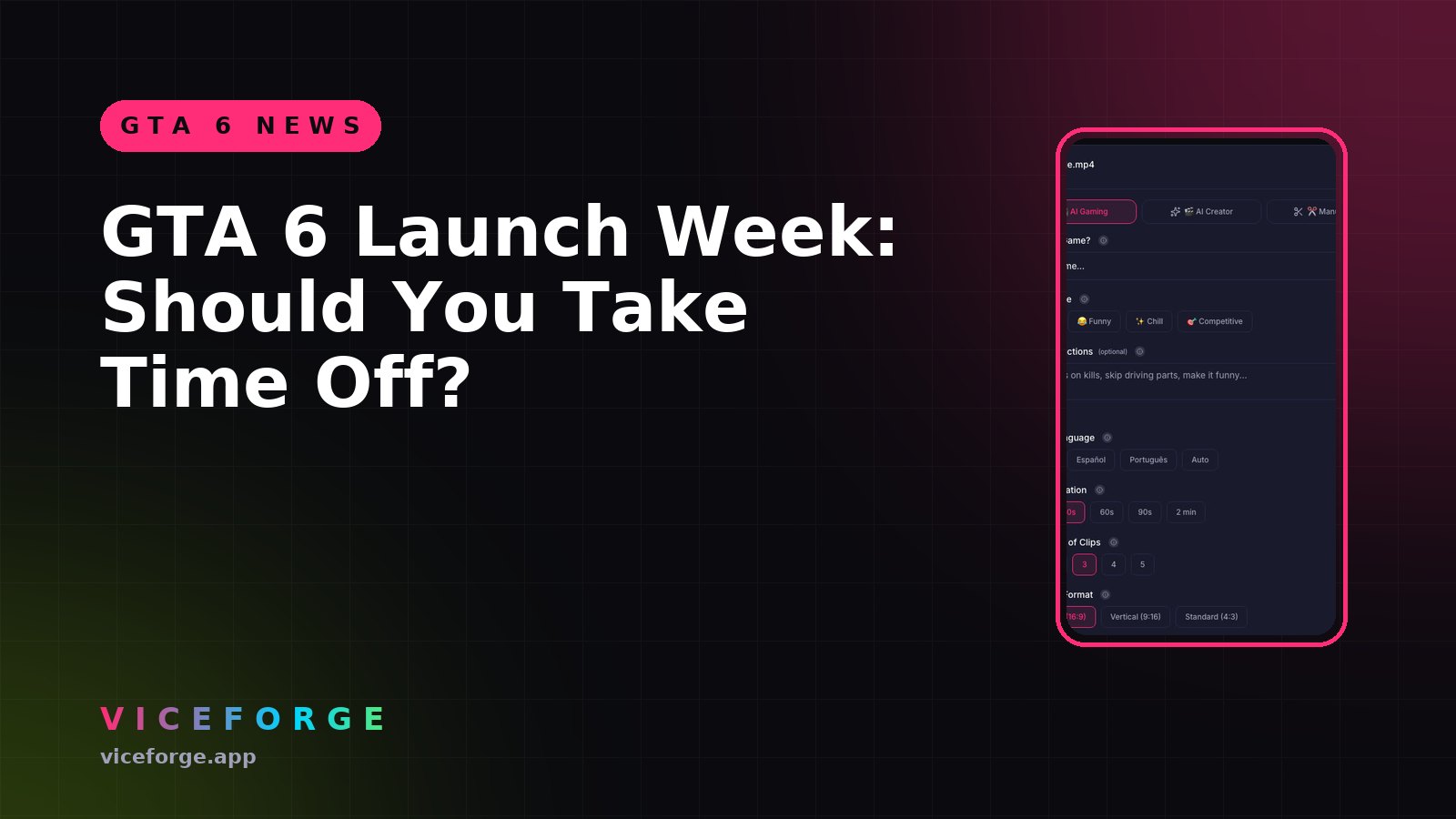 GTA 6 Launch Week: Should You Take Time Off?