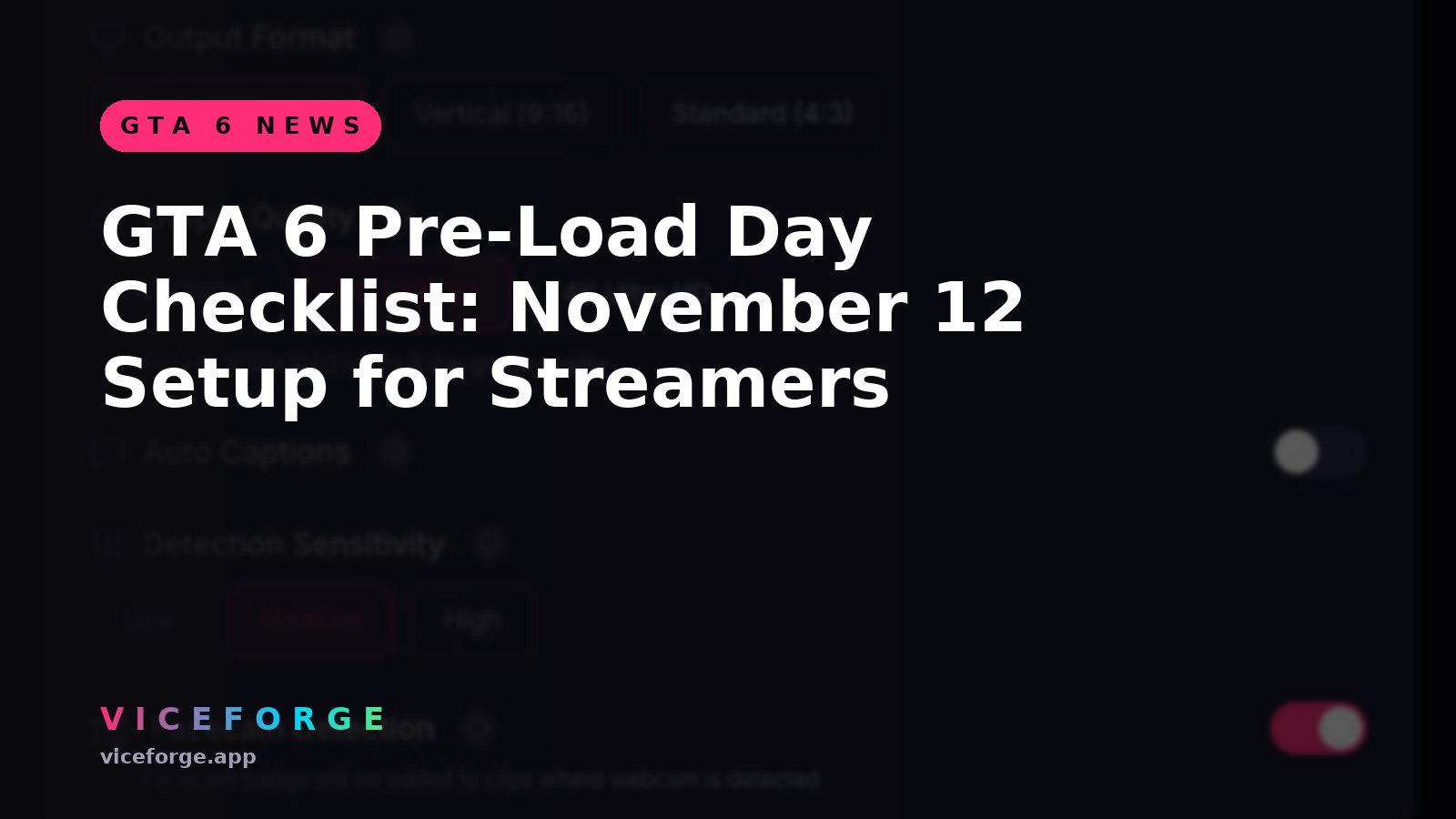 GTA 6 Pre-Load Day Checklist: November 12 Setup for Streamers