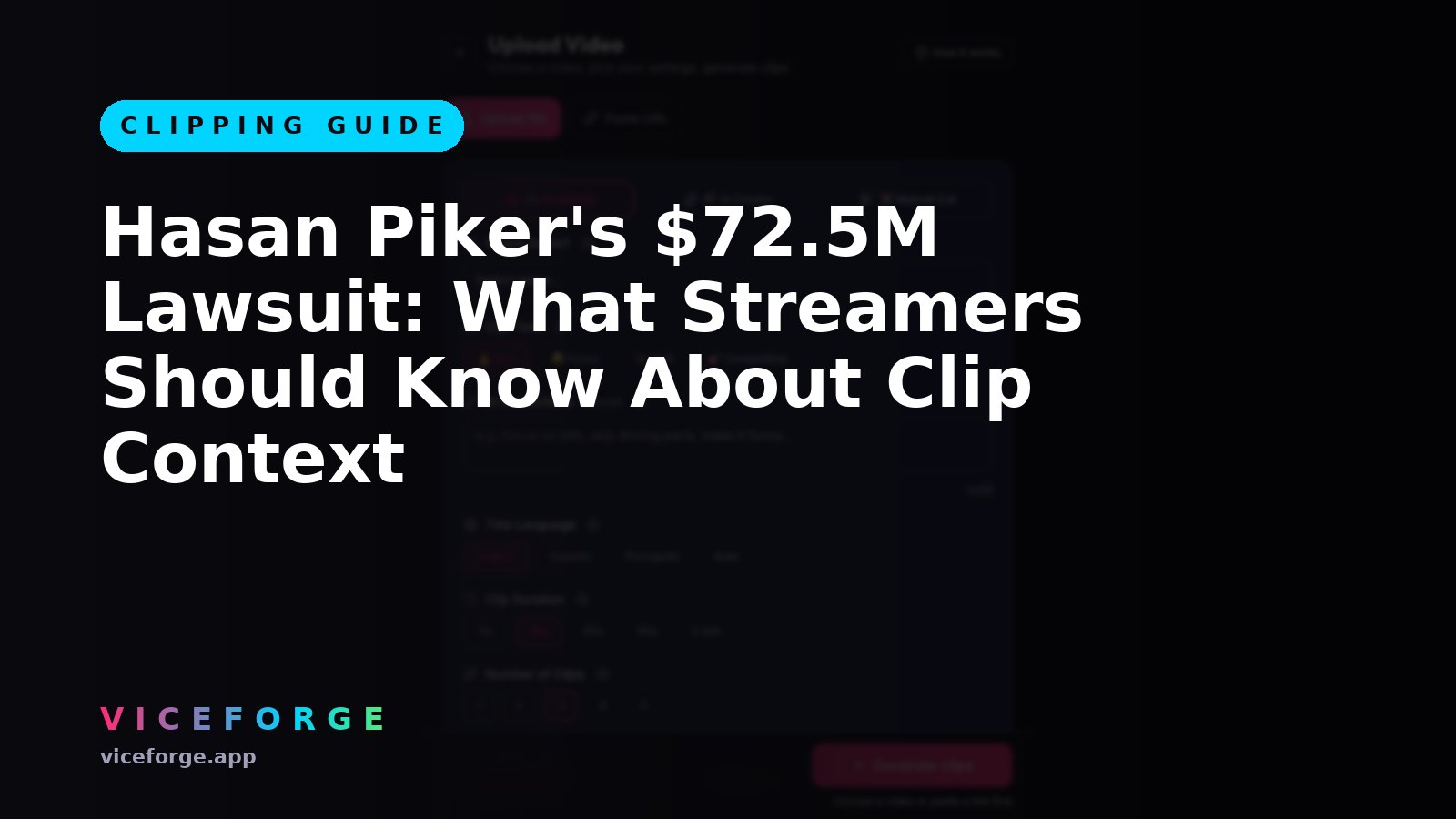 Hasan Piker's $72.5M Lawsuit: What Streamers Should Know About Clip Context