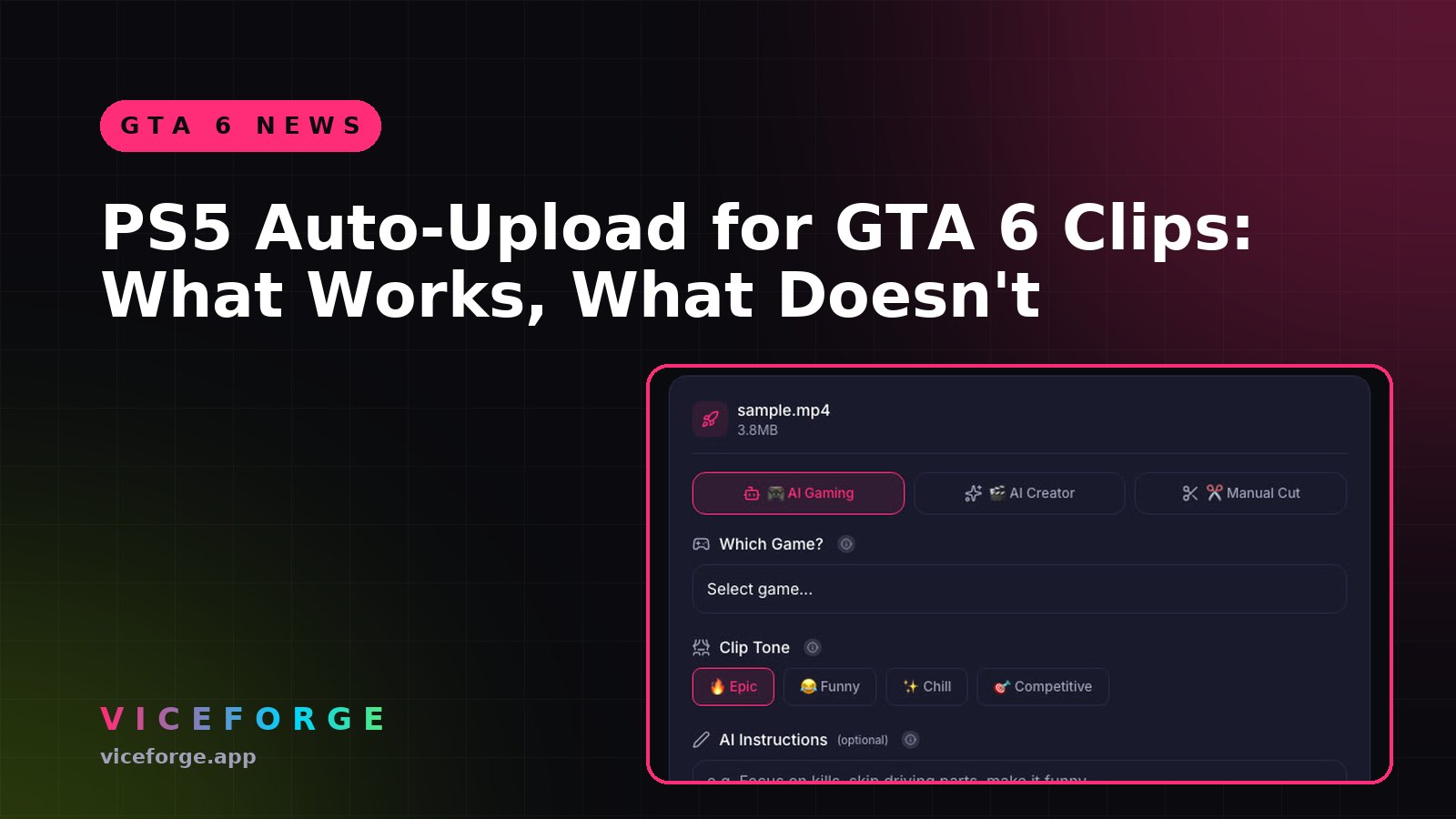 PS5 Auto-Upload for GTA 6 Clips: What Works, What Doesn't