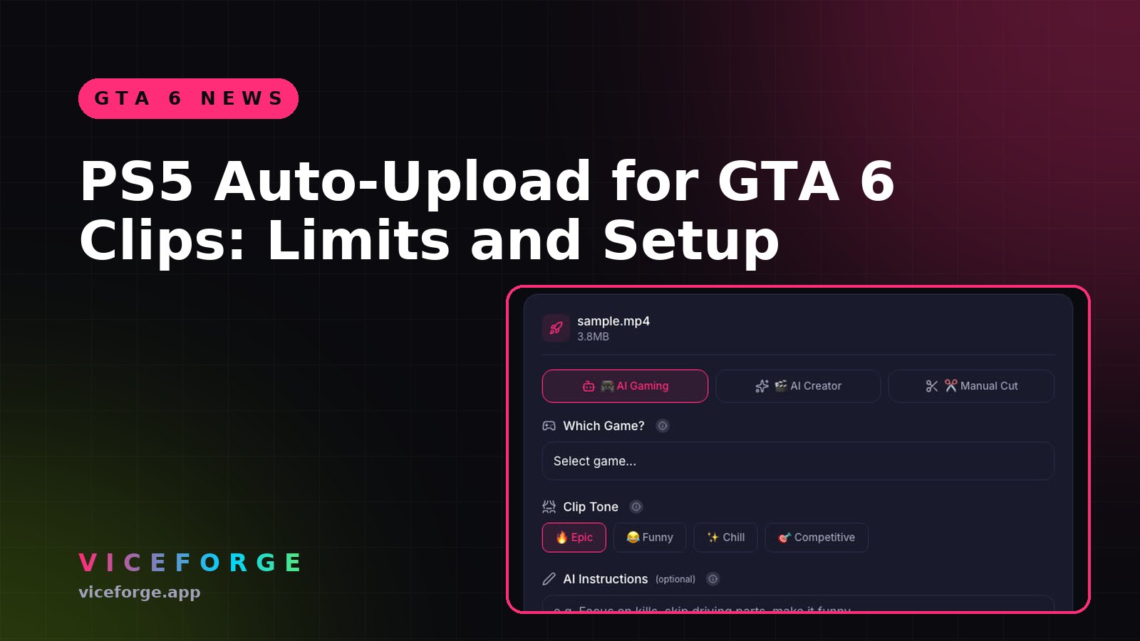 PS5 Auto-Upload for GTA 6 Clips: Limits and Setup